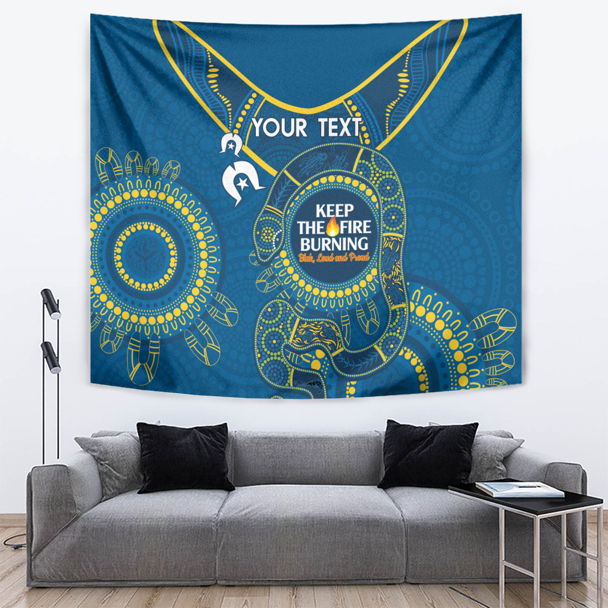 Custom NRL Eels NAIDOC Week Tapestry Keep The Fire Burning Indigenous Art