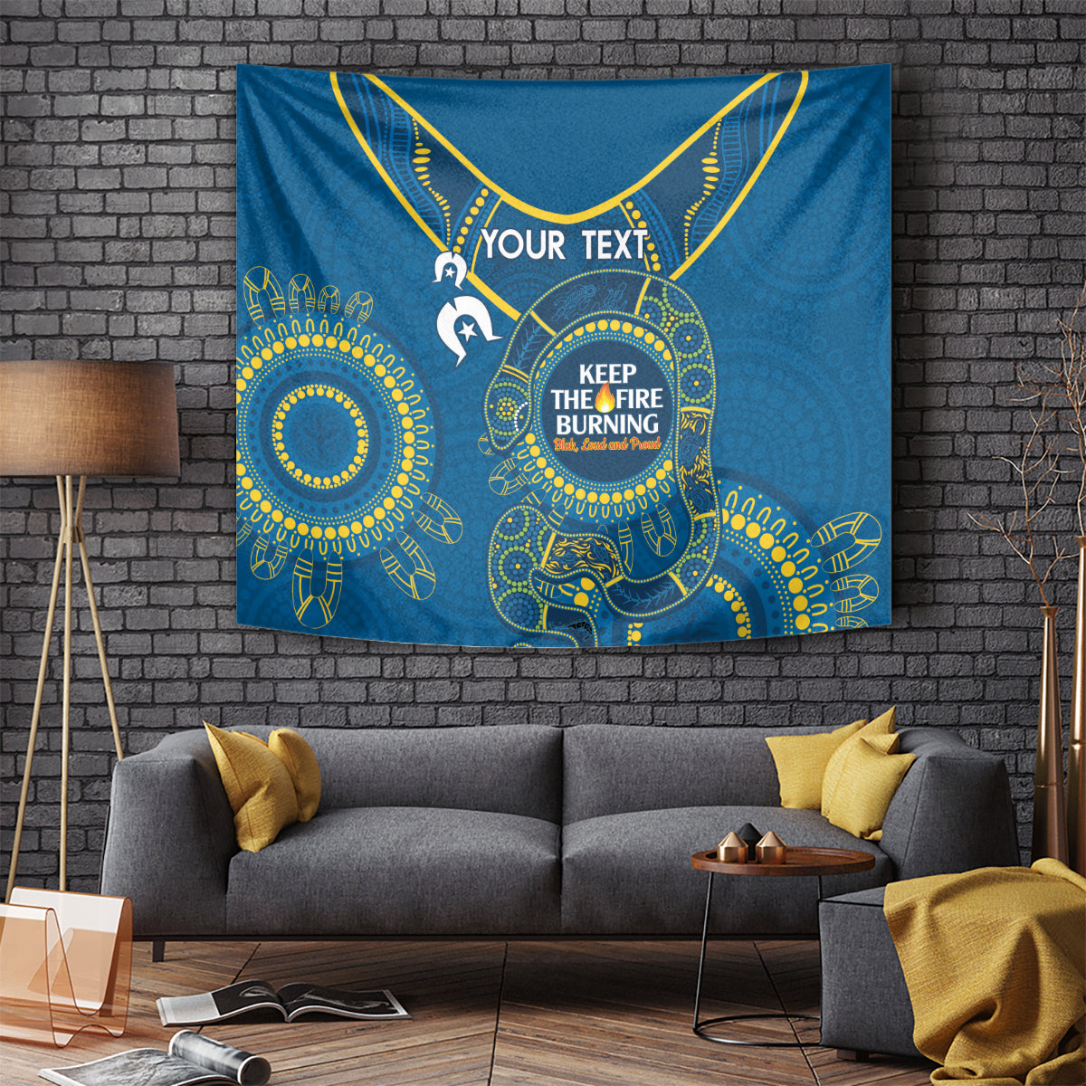 Custom NRL Eels NAIDOC Week Tapestry Keep The Fire Burning Indigenous Art