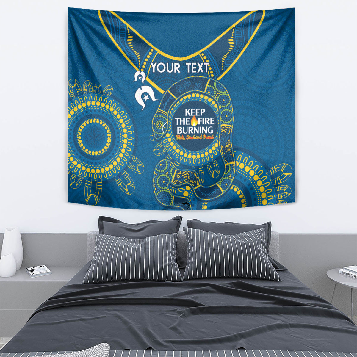 Custom NRL Eels NAIDOC Week Tapestry Keep The Fire Burning Indigenous Art