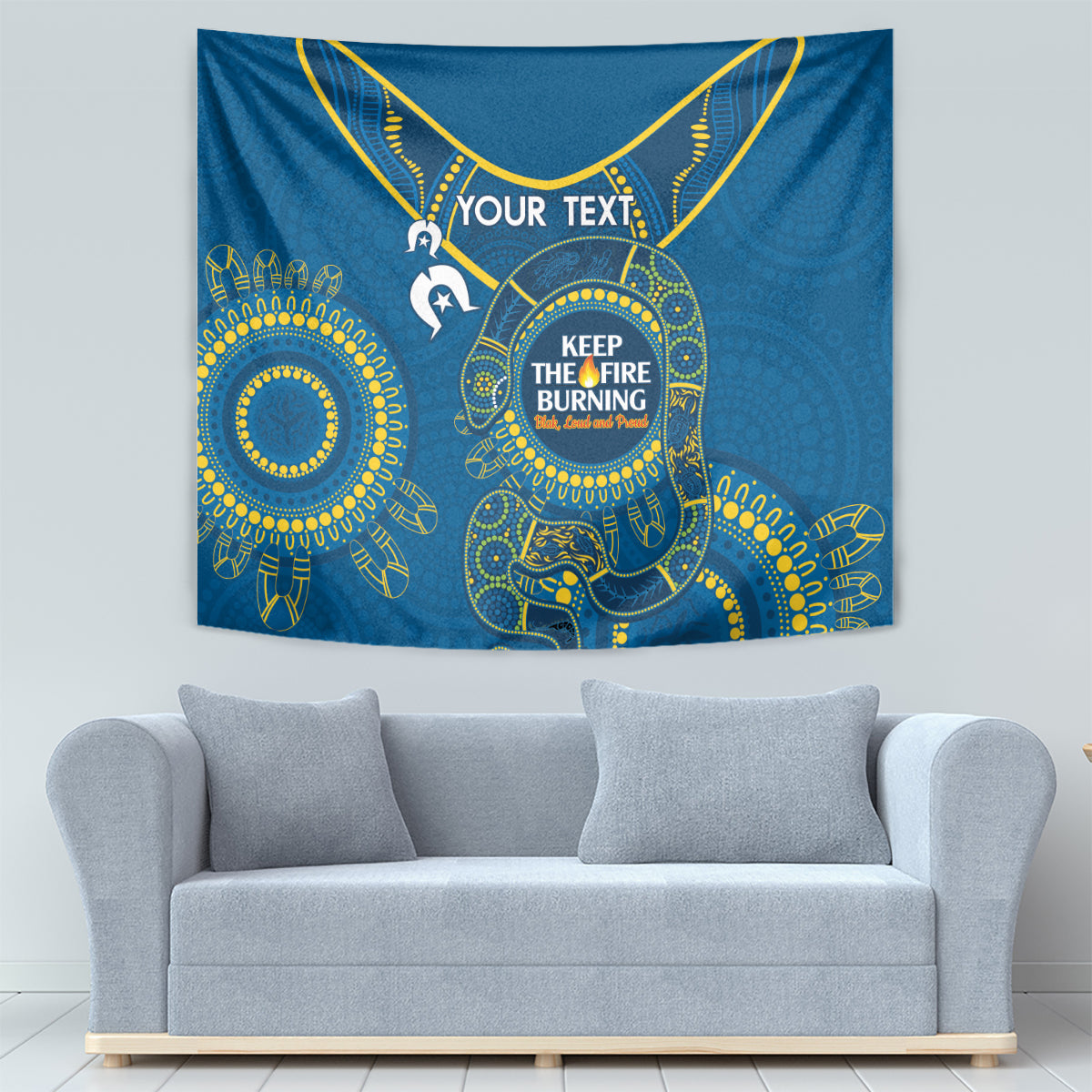 Custom NRL Eels NAIDOC Week Tapestry Keep The Fire Burning Indigenous Art