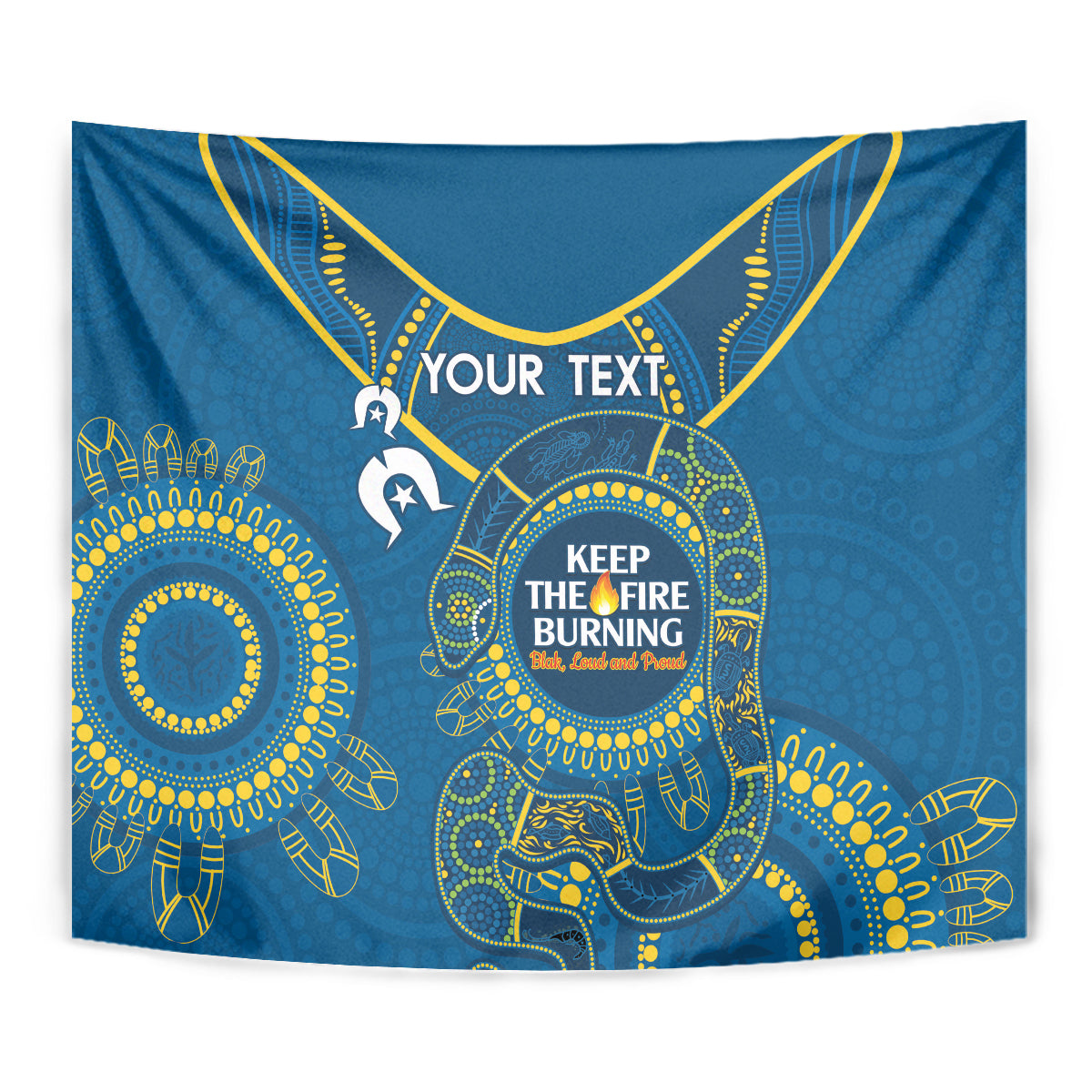 Custom NRL Eels NAIDOC Week Tapestry Keep The Fire Burning Indigenous Art