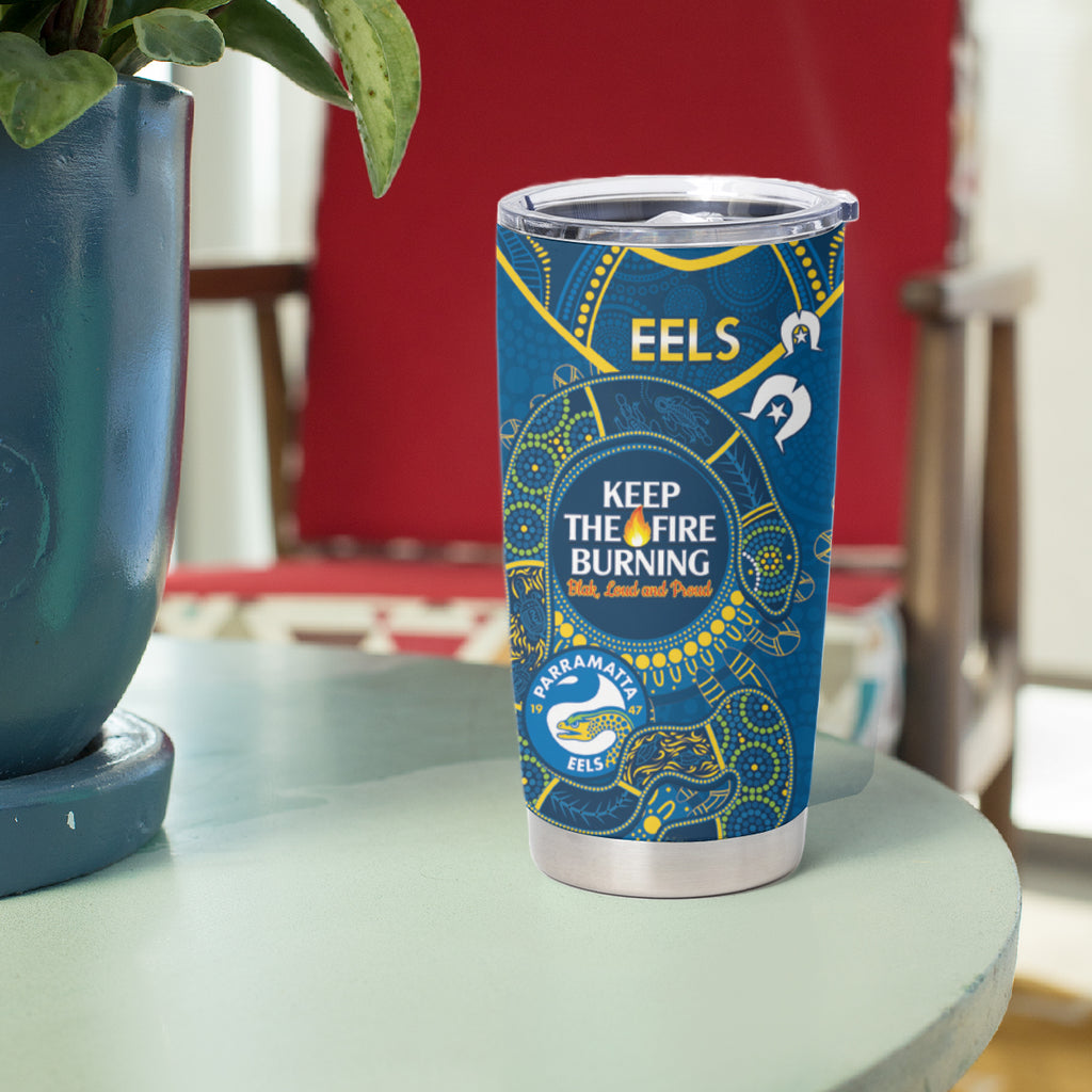 NRL Eels NAIDOC Week Tumbler Cup Keep The Fire Burning Indigenous Art