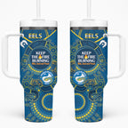 NRL Eels NAIDOC Week Tumbler With Handle Keep The Fire Burning Indigenous Art