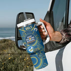 NRL Eels NAIDOC Week Tumbler With Handle Keep The Fire Burning Indigenous Art