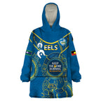 Custom NRL Eels NAIDOC Week Wearable Blanket Hoodie Keep The Fire Burning Indigenous Art