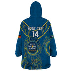 Custom NRL Eels NAIDOC Week Wearable Blanket Hoodie Keep The Fire Burning Indigenous Art
