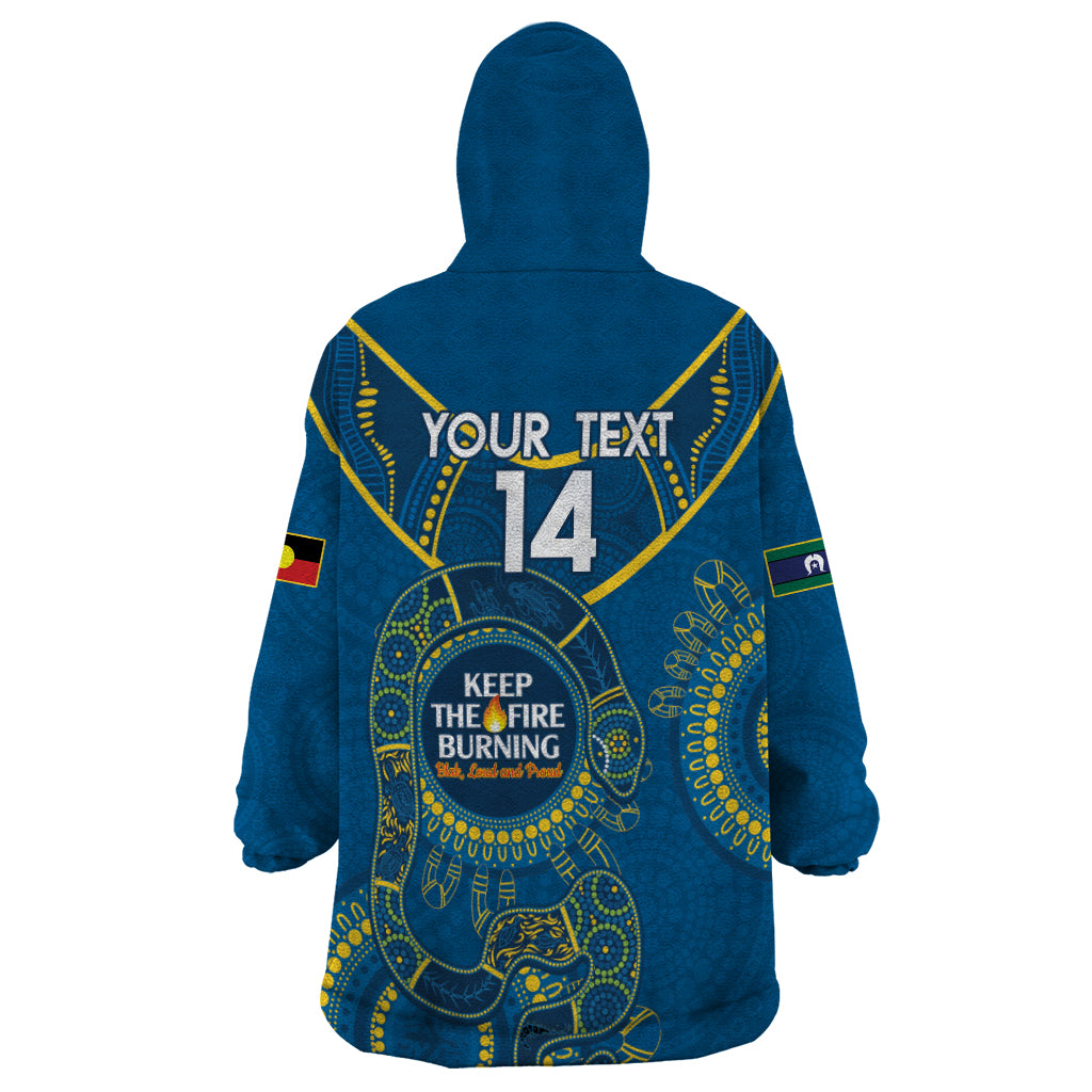 Custom NRL Eels NAIDOC Week Wearable Blanket Hoodie Keep The Fire Burning Indigenous Art