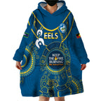 Custom NRL Eels NAIDOC Week Wearable Blanket Hoodie Keep The Fire Burning Indigenous Art