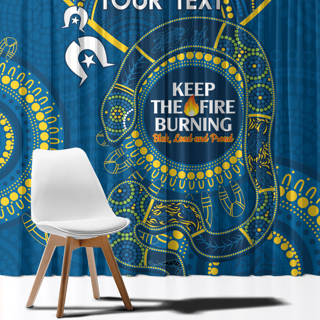 Custom NRL Eels NAIDOC Week Window Curtain Keep The Fire Burning Indigenous Art