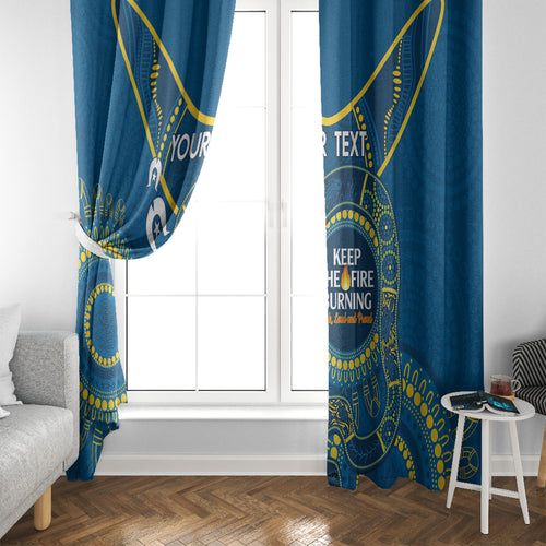 Custom NRL Eels NAIDOC Week Window Curtain Keep The Fire Burning Indigenous Art