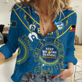 Custom NRL Eels NAIDOC Week Women Casual Shirt Keep The Fire Burning Indigenous Art
