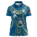 Custom NRL Eels NAIDOC Week Women Polo Shirt Keep The Fire Burning Indigenous Art