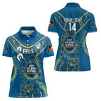 Custom NRL Eels NAIDOC Week Women Polo Shirt Keep The Fire Burning Indigenous Art