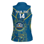 Custom NRL Eels NAIDOC Week Women Sleeveless Polo Shirt Keep The Fire Burning Indigenous Art