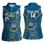Custom NRL Eels NAIDOC Week Women Sleeveless Polo Shirt Keep The Fire Burning Indigenous Art