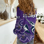 Melbourne Storm Rugby Women Casual Shirt Indigenous Boomerang Gradient Style LT14