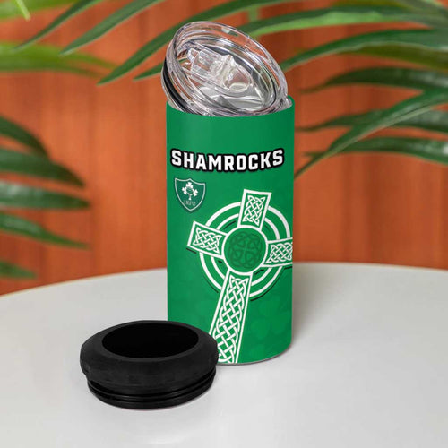 New Zealand and Ireland Rugby 4 in 1 Can Cooler Tumbler All Black Maori Mix Shamrocks