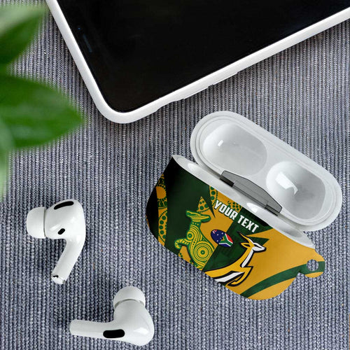 South Africa Australia Rugby Custom AirPods Case Springboks Wallabies Together - Aussie Hoodie