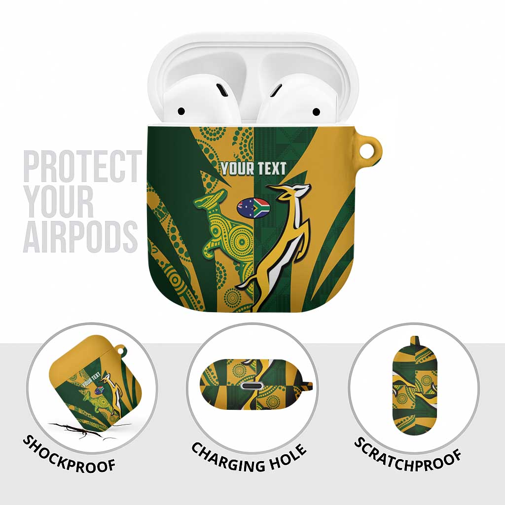 South Africa Australia Rugby Custom AirPods Case Springboks Wallabies Together - Aussie Hoodie