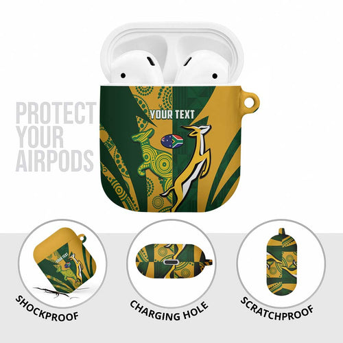 South Africa Australia Rugby Custom AirPods Case Springboks Wallabies Together - Aussie Hoodie