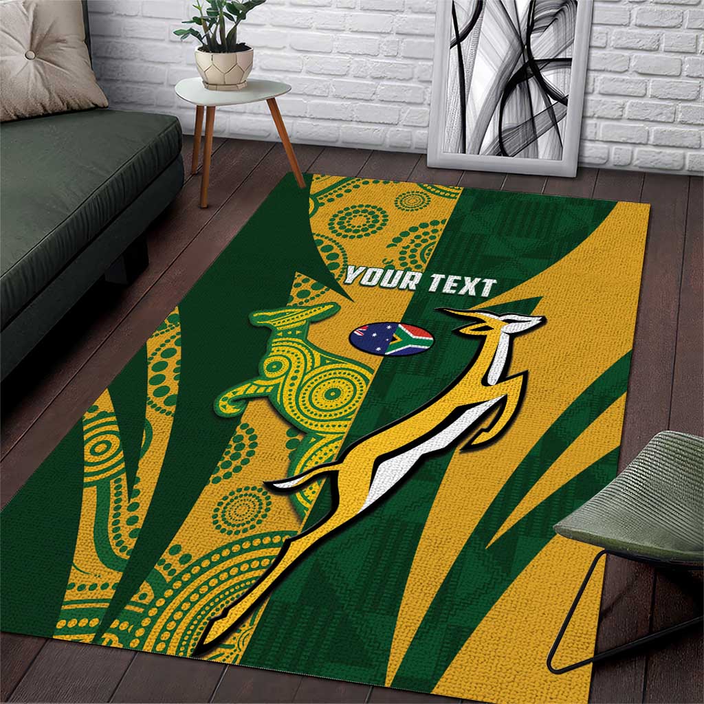 South Africa Australia Rugby Custom Area Rug Springboks Wallabies Together - Aussie Hoodie