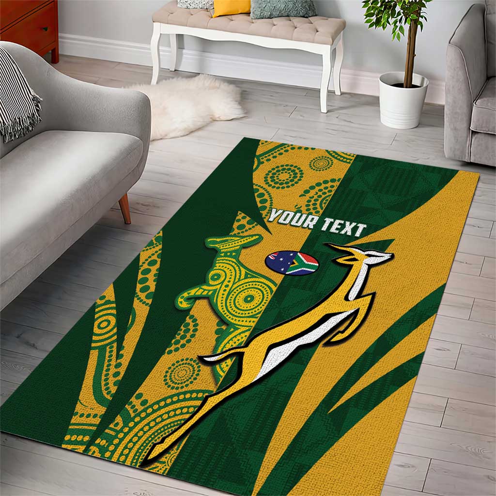 South Africa Australia Rugby Custom Area Rug Springboks Wallabies Together - Aussie Hoodie