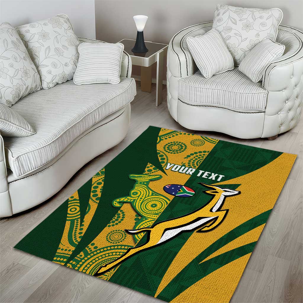 South Africa Australia Rugby Custom Area Rug Springboks Wallabies Together - Aussie Hoodie
