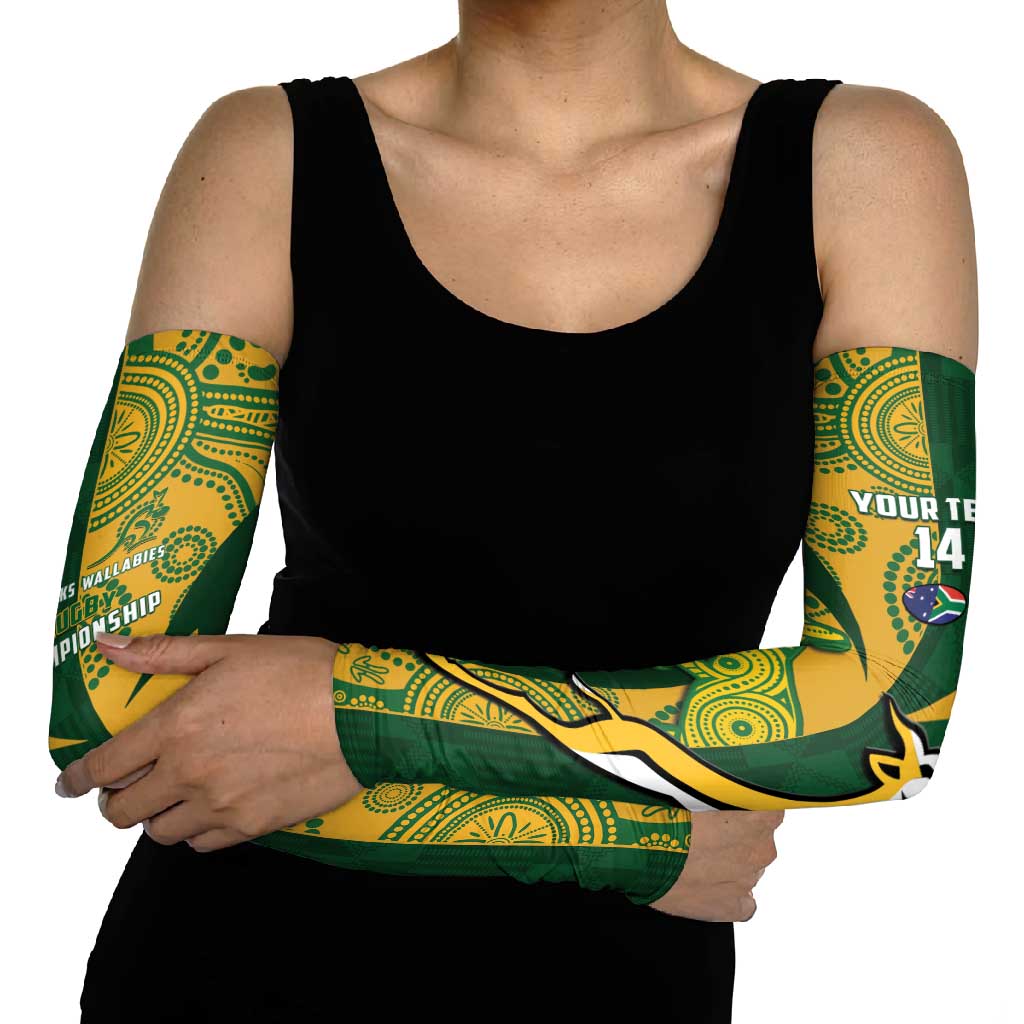 South Africa Australia Rugby Custom Arm Sleeves Springboks Wallabies Together - Aussie Hoodie