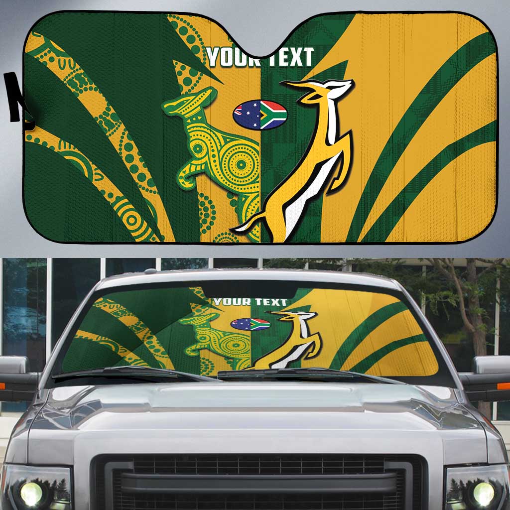 South Africa Australia Rugby Custom Auto Sun Shade Springboks Wallabies Together - Aussie Hoodie