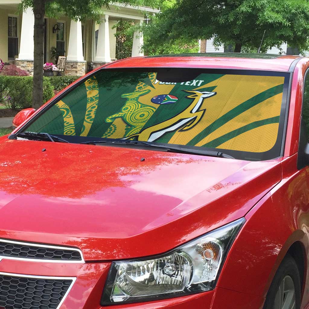 South Africa Australia Rugby Custom Auto Sun Shade Springboks Wallabies Together - Aussie Hoodie