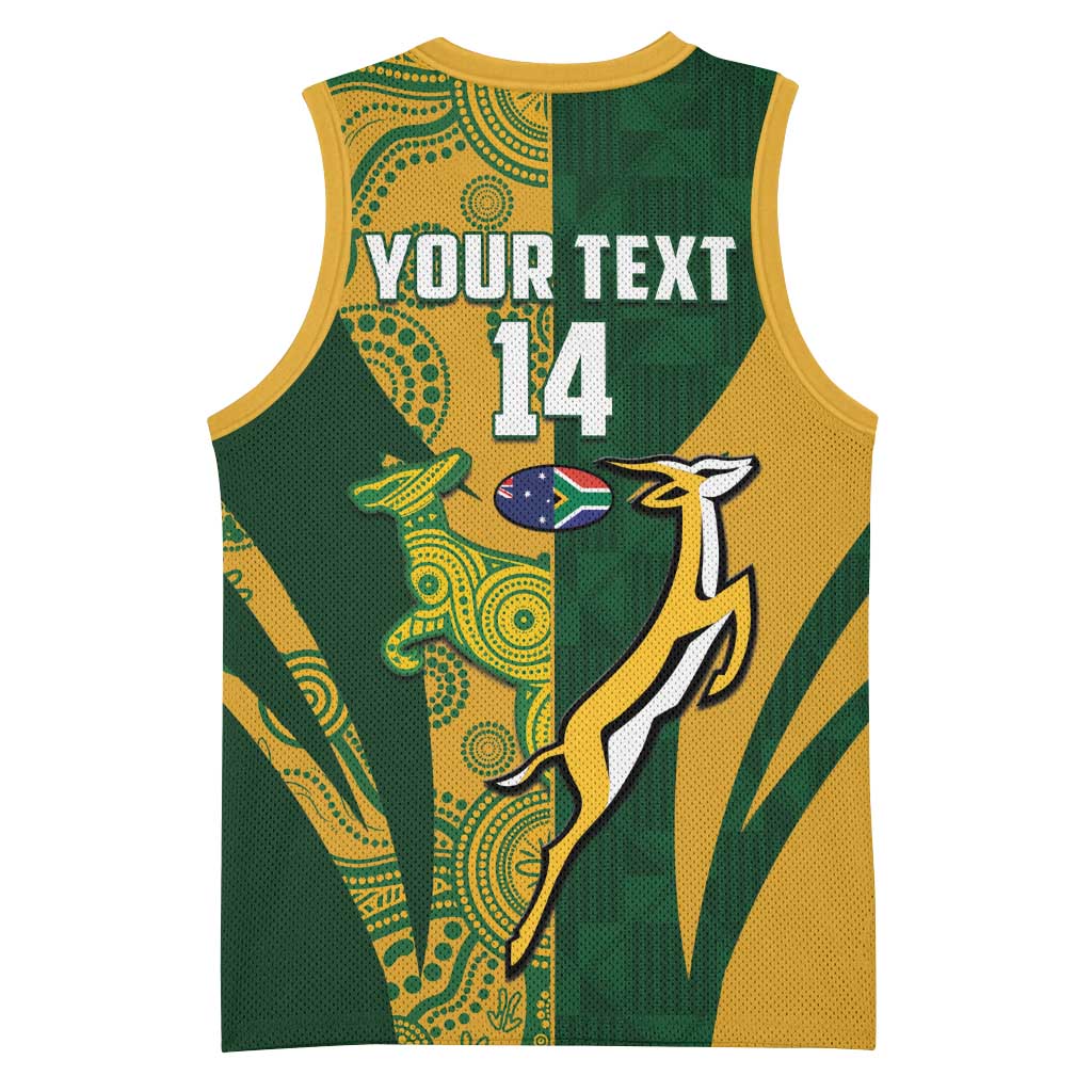 South Africa Australia Rugby Custom Basketball Jersey Springboks Wallabies Together - Aussie Hoodie