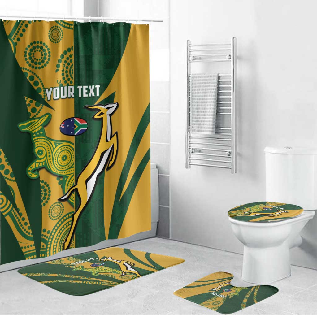South Africa Australia Rugby Custom Bathroom Set Springboks Wallabies Together - Aussie Hoodie
