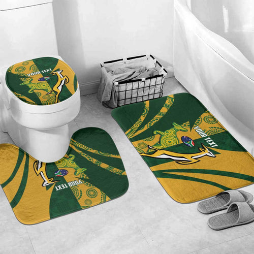 South Africa Australia Rugby Custom Bathroom Set Springboks Wallabies Together - Aussie Hoodie