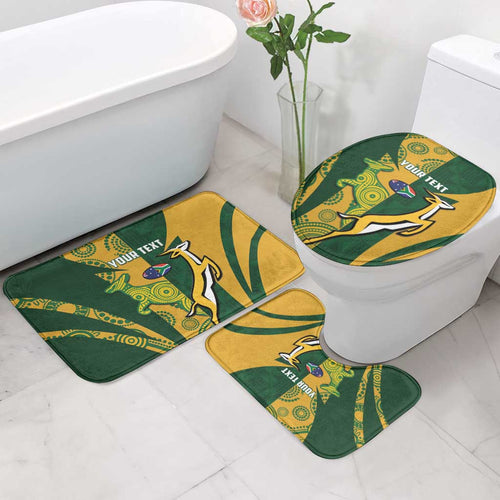 South Africa Australia Rugby Custom Bathroom Set Springboks Wallabies Together - Aussie Hoodie