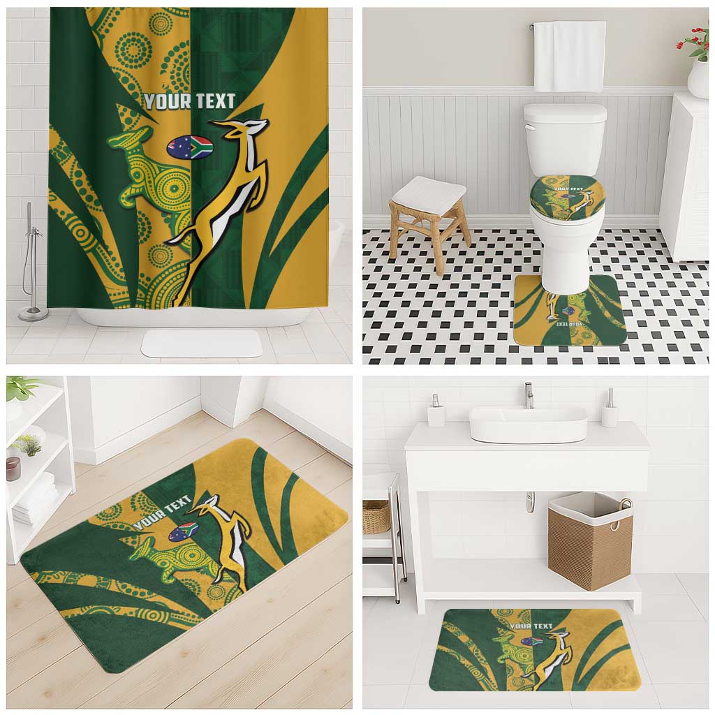 South Africa Australia Rugby Custom Bathroom Set Springboks Wallabies Together - Aussie Hoodie