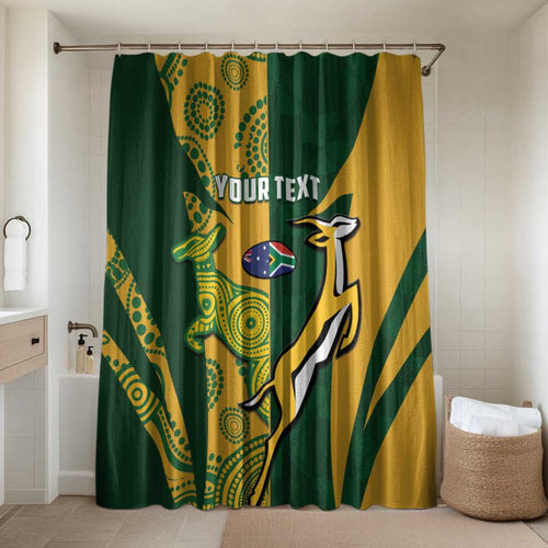 South Africa Australia Rugby Custom Bathroom Set Springboks Wallabies Together - Aussie Hoodie