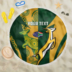 South Africa Australia Rugby Custom Beach Blanket Springboks Wallabies Together - Aussie Hoodie