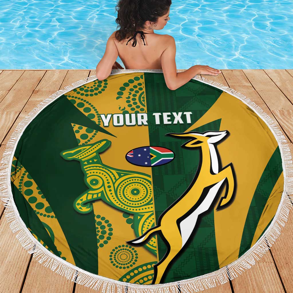 South Africa Australia Rugby Custom Beach Blanket Springboks Wallabies Together - Aussie Hoodie