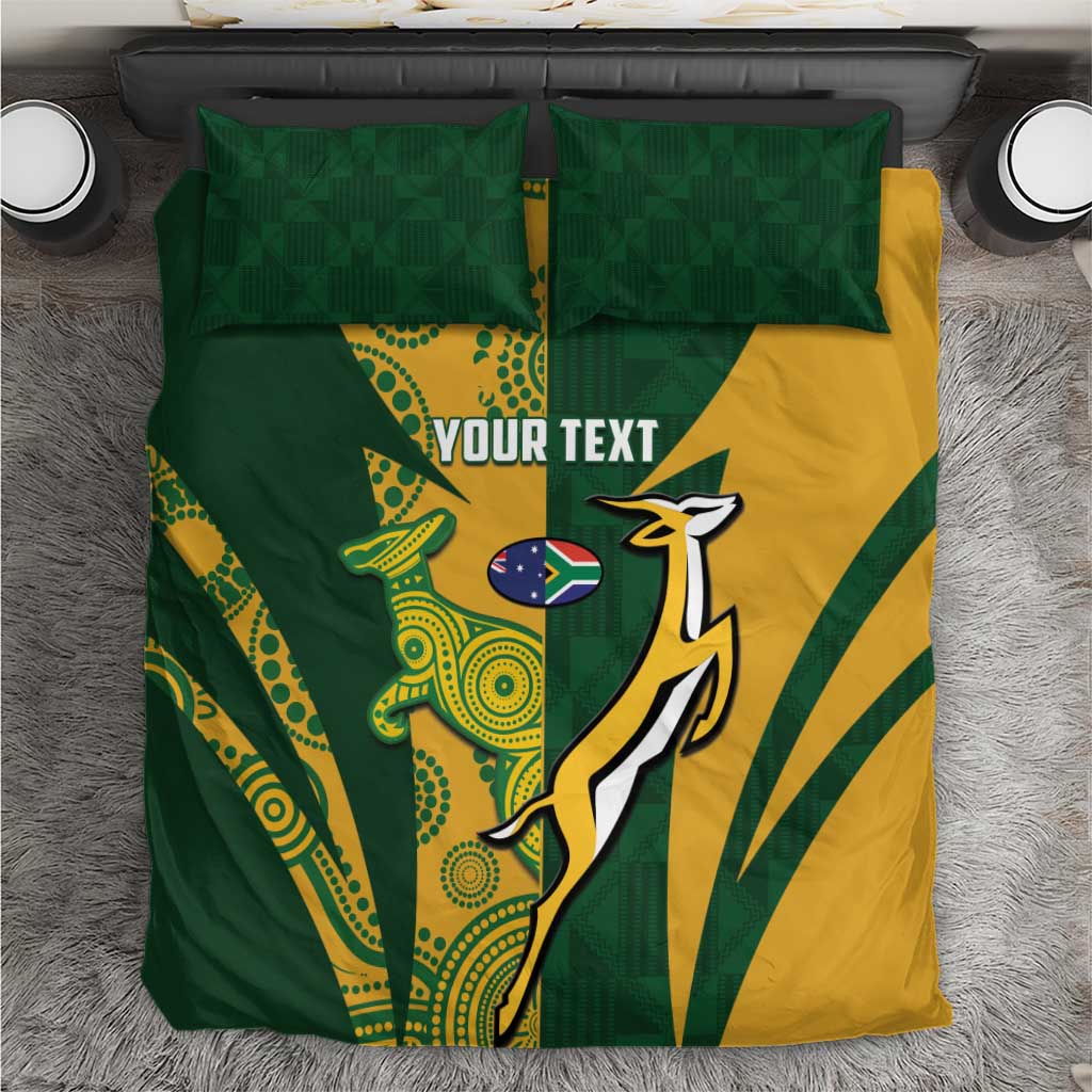 South Africa Australia Rugby Custom Bedding Set Springboks Wallabies Together - Aussie Hoodie