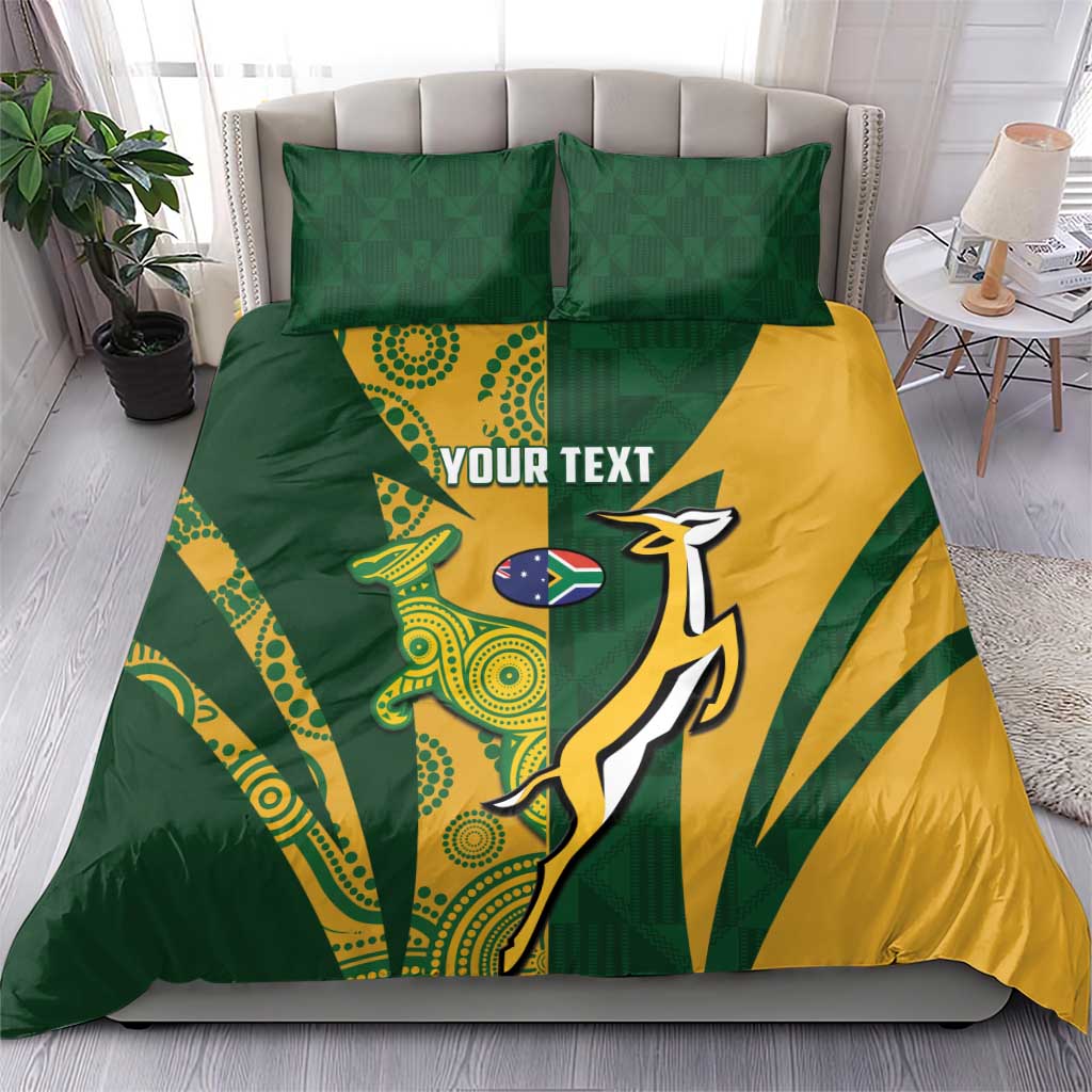 South Africa Australia Rugby Custom Bedding Set Springboks Wallabies Together - Aussie Hoodie
