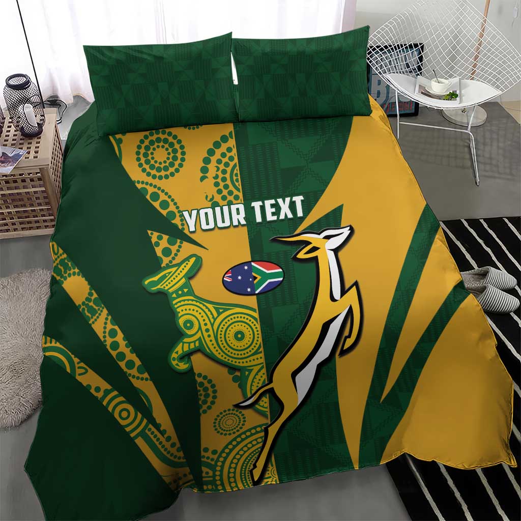 South Africa Australia Rugby Custom Bedding Set Springboks Wallabies Together - Aussie Hoodie