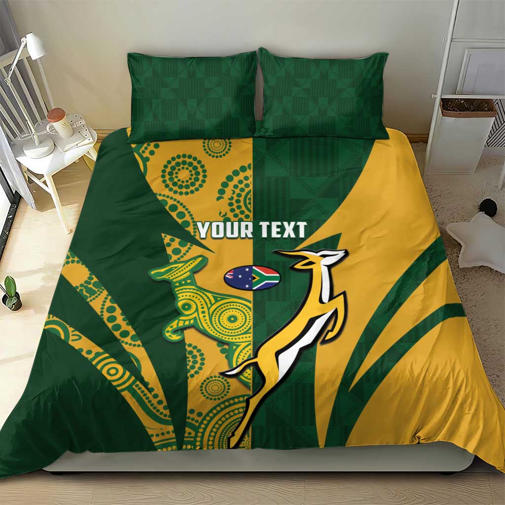 South Africa Australia Rugby Custom Bedding Set Springboks Wallabies Together - Aussie Hoodie