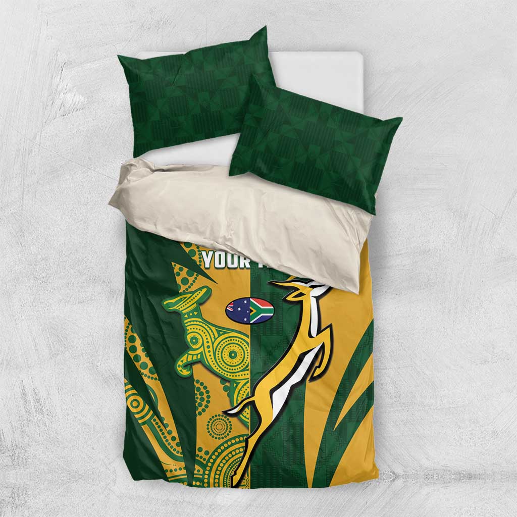South Africa Australia Rugby Custom Bedding Set Springboks Wallabies Together - Aussie Hoodie