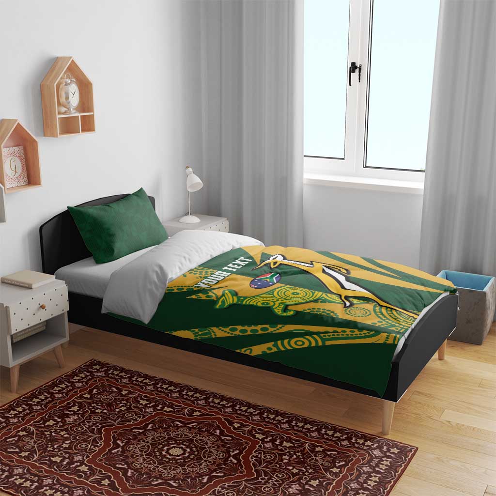 South Africa Australia Rugby Custom Bedding Set Springboks Wallabies Together - Aussie Hoodie