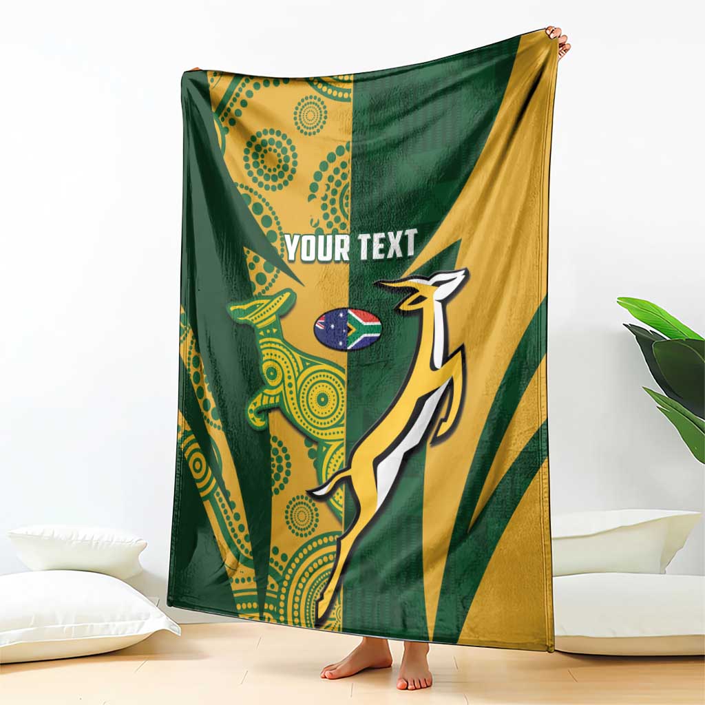 South Africa Australia Rugby Custom Blanket Springboks Wallabies Together - Aussie Hoodie