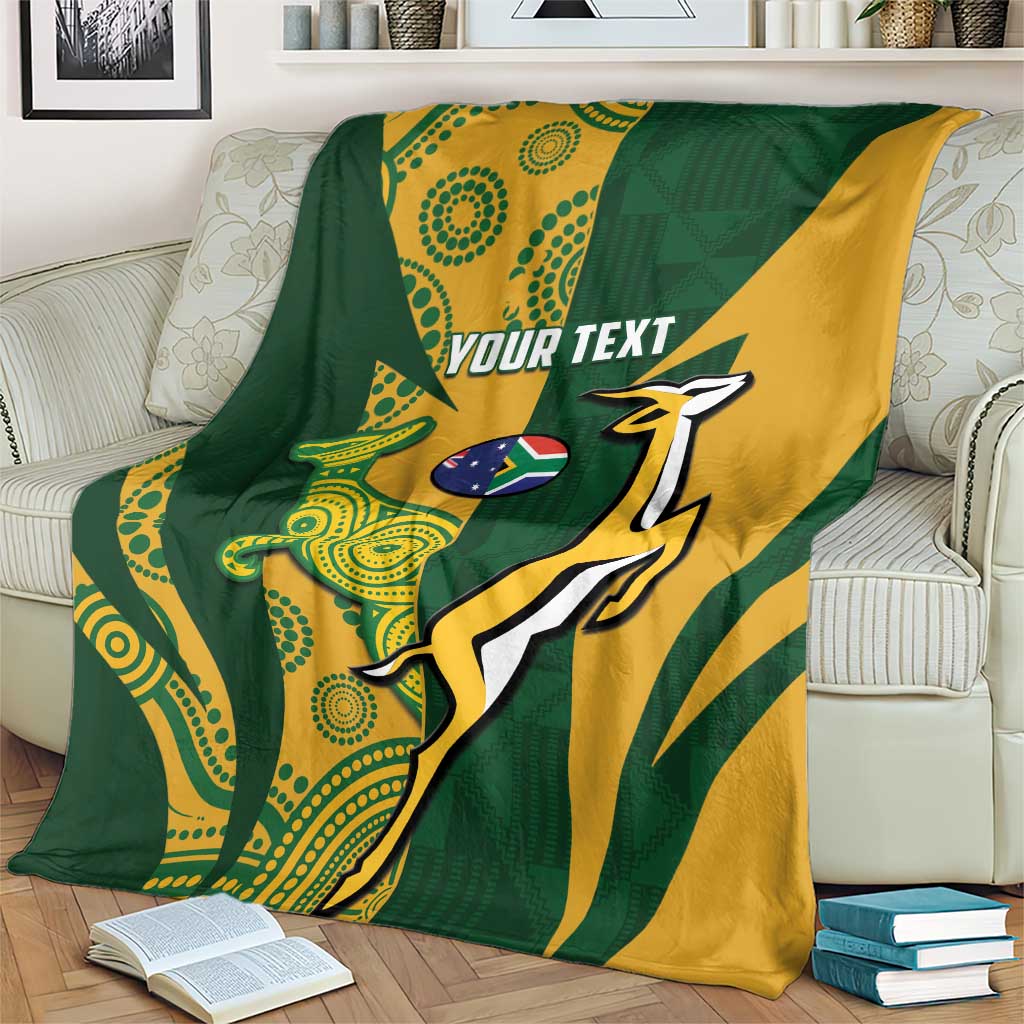 South Africa Australia Rugby Custom Blanket Springboks Wallabies Together - Aussie Hoodie