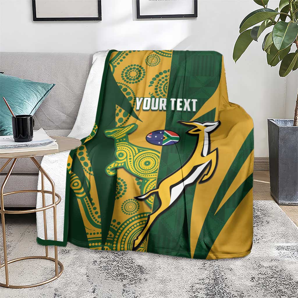 South Africa Australia Rugby Custom Blanket Springboks Wallabies Together - Aussie Hoodie