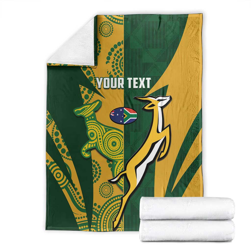 South Africa Australia Rugby Custom Blanket Springboks Wallabies Together - Aussie Hoodie