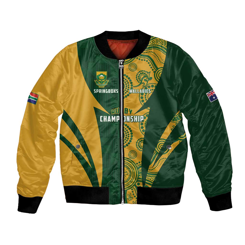 South Africa Australia Rugby Custom Bomber Jacket Springboks Wallabies Together - Aussie Hoodie