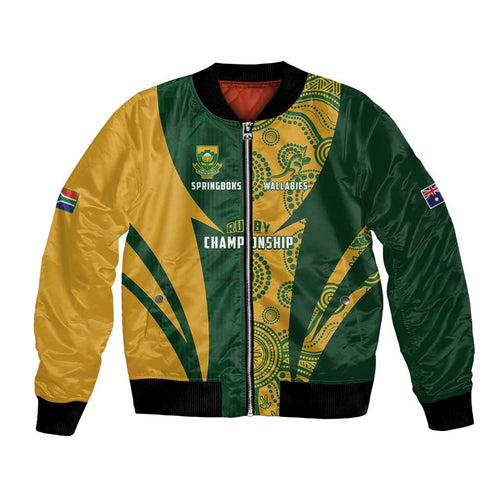 South Africa Australia Rugby Custom Bomber Jacket Springboks Wallabies Together - Aussie Hoodie